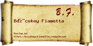 Böcskey Fiametta névjegykártya